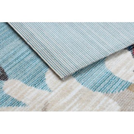 Moderner Kinderteppich TOYS 75328 CLOWN, unregelmäßige Form, blau, türkis, rot fuchsia