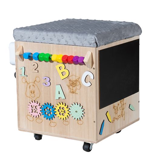 Holzhocker Montessori Aktivität - natur / grau