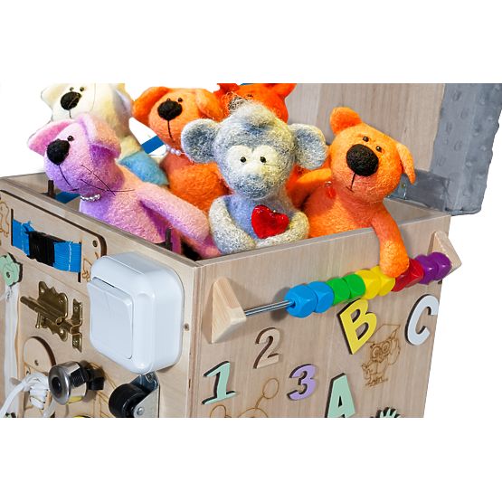 Holzhocker Montessori Aktivität - natur / grau