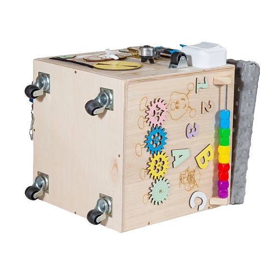 Holzhocker Montessori Aktivität - natur / grau