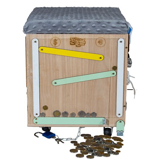 Holzhocker Montessori Aktivität - natur / grau