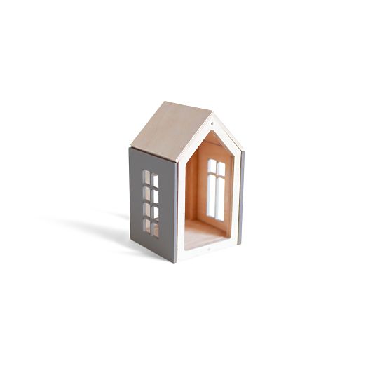 Magnetisches Montessori-Holzhaus - grau