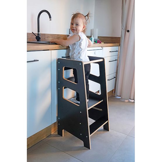 Montessori-Lernturm Quadro Schwarz