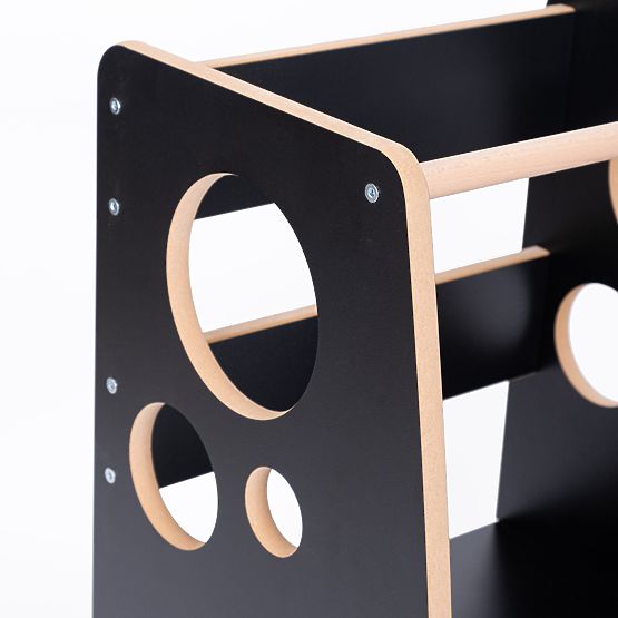 Montessori Lernturm Ringe Schwarz