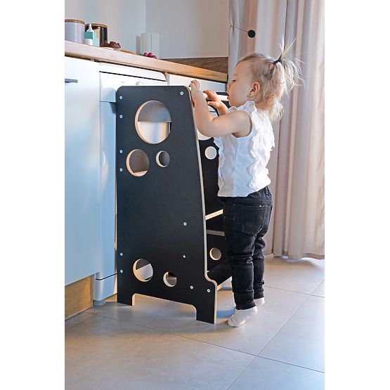 Montessori Lernturm Ringe Schwarz
