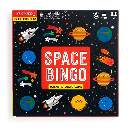 Mudpuppy Magnetisches Brettspiel Weltraum-Bingo