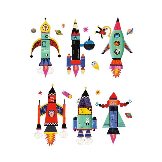 Mudpuppy Magnetisches Set Baue deine Rakete