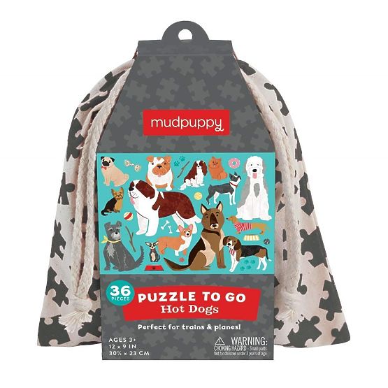 Mudpuppy Puzzle Hunde im Stoffbeutel 36 Teile