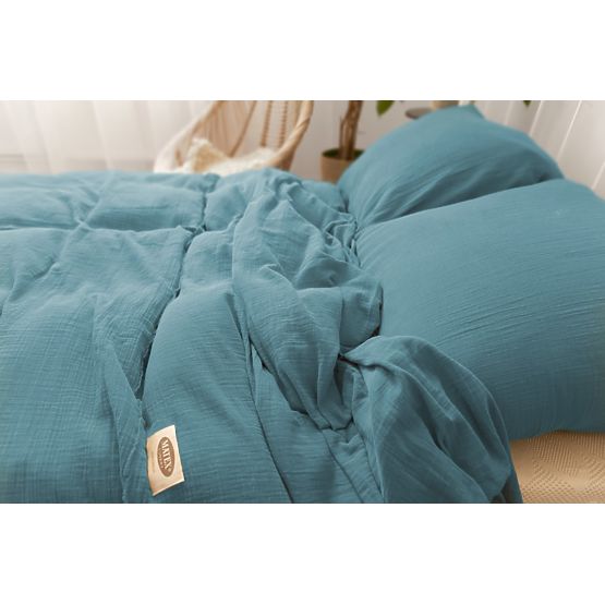 Musselin-Bettwäsche 140x200 cm + 70x90 cm dunkelgrün