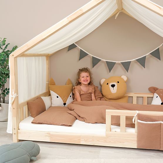 Musselin-Bettwäsche Ourbaby 135x100 + 40x60 cm - Toffee