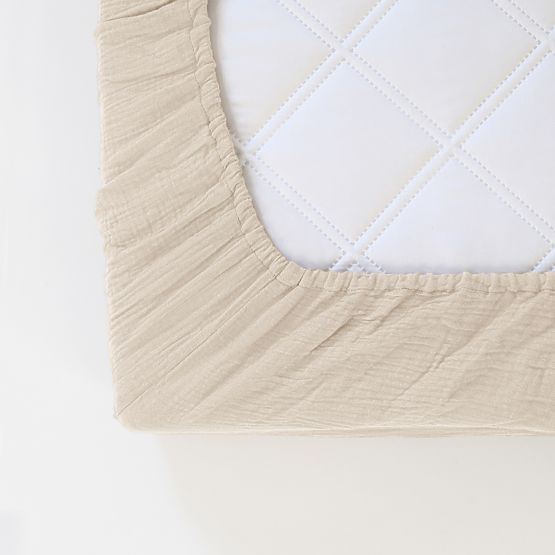 Musselin-Spannbettlaken Ourbaby 140x70 cm - Ecru