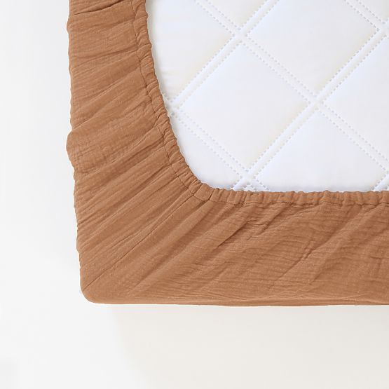 Musselin-Spannbettlaken Ourbaby 160x80 cm - Toffee