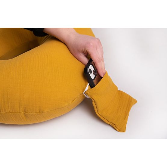 Musselinverstellbares Kissen Heavens - Senf