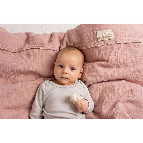 Musselinlaken 135x100 + 40x60 rosa