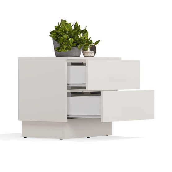 Nachttisch AMBER 2S mit 2 Schubladen für das Schlafzimmer KASCHMIR Beige