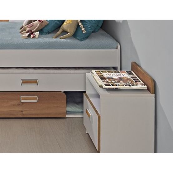 Nachttisch L12 - Weiß / Eiche Nash