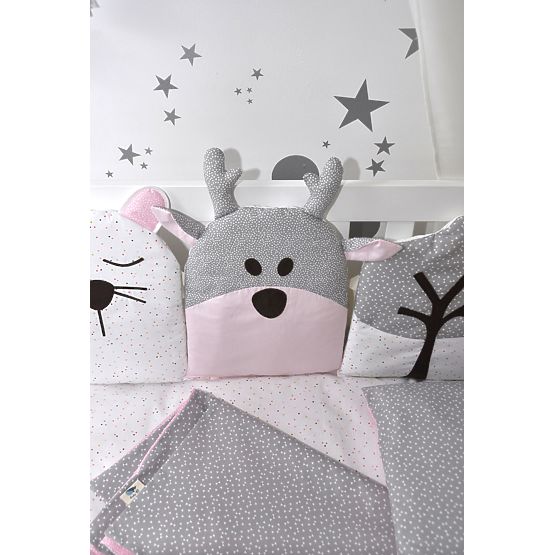 Nestchen für Babybettchen - rosa/grau