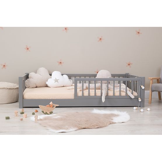 Niedriges Montessori-Kinderbett Ourbaby - Grau