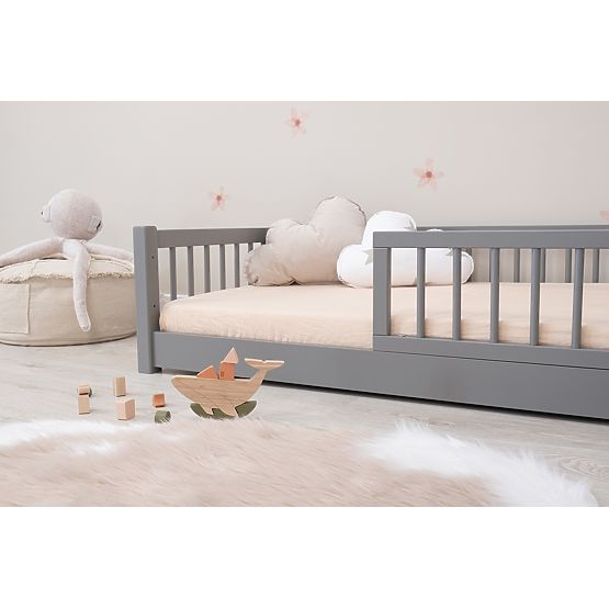 Niedriges Montessori-Kinderbett Ourbaby - Grau