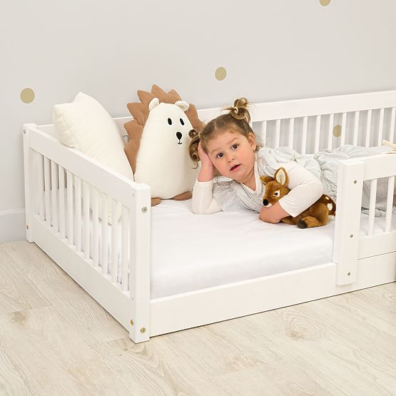 Niedriges Kinderbett Montessori Ourbaby Plus - weiß