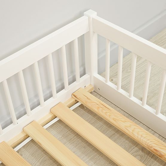 Niedriges Kinderbett Montessori Ourbaby Plus - weiß