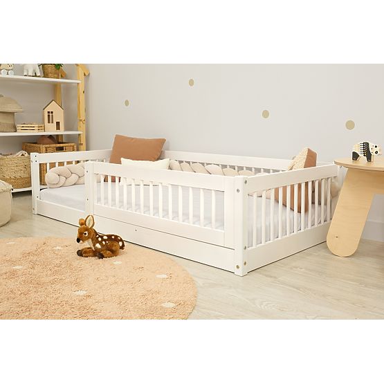Niedriges Kinderbett Montessori Ourbaby Plus - weiß