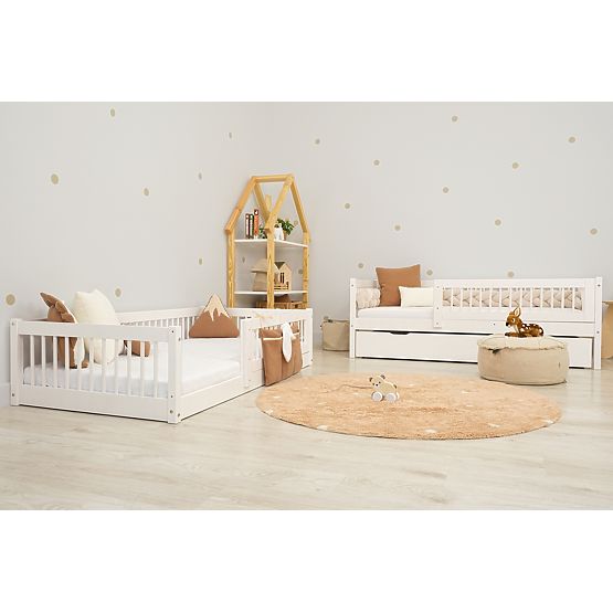 Niedriges Kinderbett Montessori Ourbaby Plus - weiß
