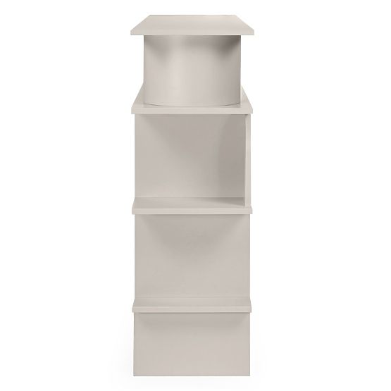 Niedriges Regal Rangali, kaschmirfarben, abgerundet