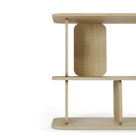 Niedriges Regal Tulumo, abgerundet, Eiche Cremona Torro