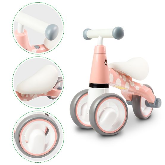 Odrážedlo Mini - pink p weiß tupfen