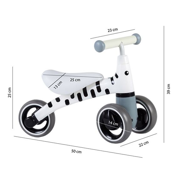 Odrážedlo Mini - weiß p schwarz streifen
