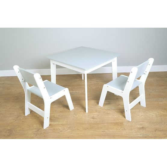 Ourbaby Kindertisch und Stühle - grau/weiß