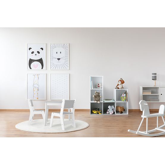 Ourbaby Kindertisch und Stühle - grau/weiß