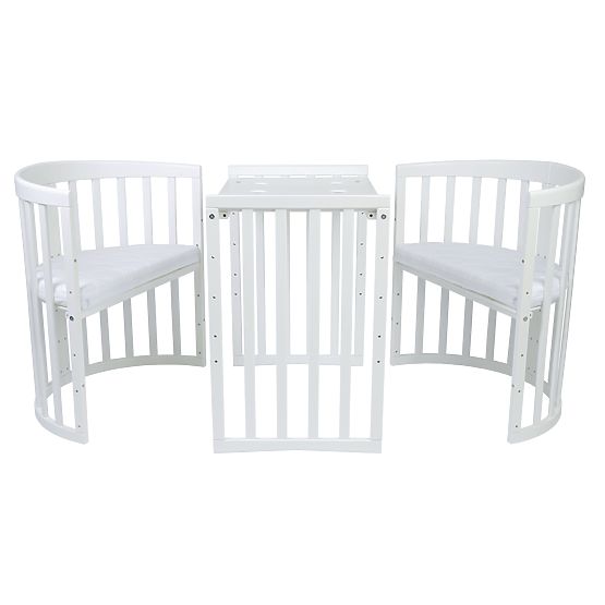 Ovales mitwachsendes Babybett Ruby 7in1 - weiß
