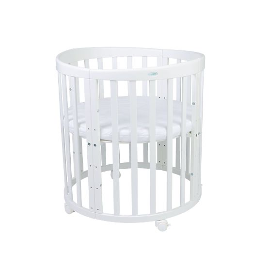 Ovales mitwachsendes Babybett Ruby 7in1 - weiß