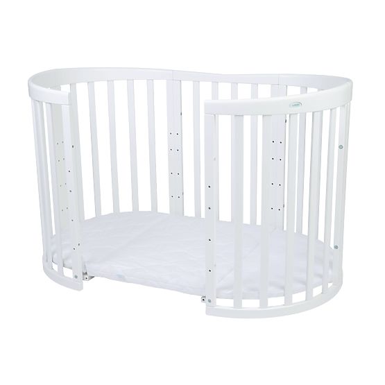 Ovales mitwachsendes Babybett Ruby 7in1 - weiß