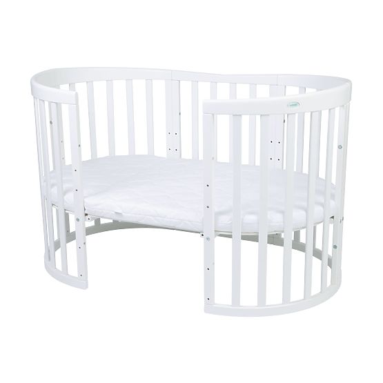Ovales mitwachsendes Babybett Ruby 7in1 - weiß