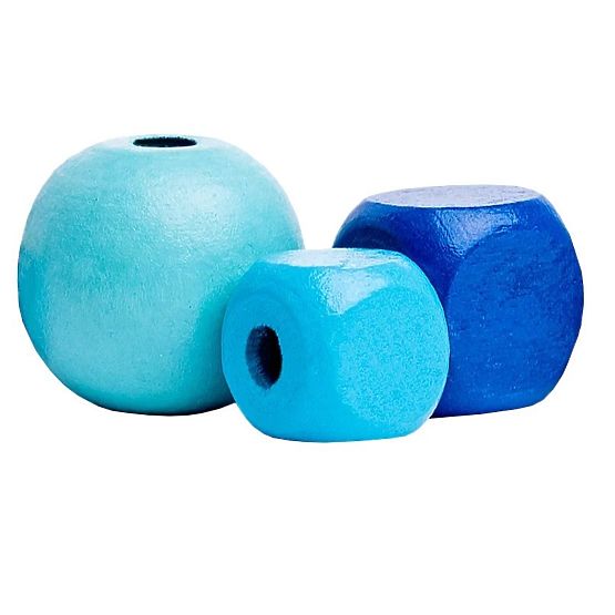 Perlen in der Röhre grün-blau