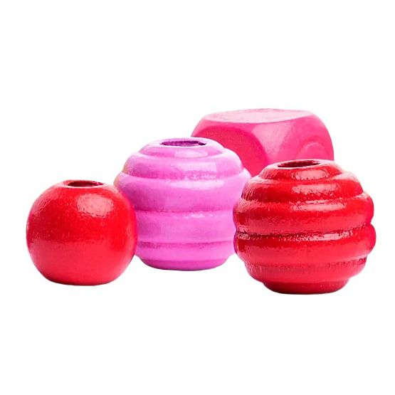 Perlen in der Röhre rosa-gelb-rot