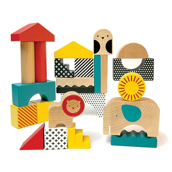 Petit Collage Holzbausteine Tiere
