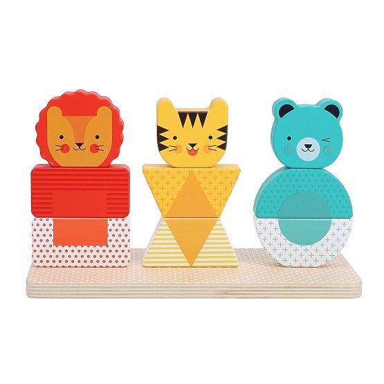 Petit Collage Holzpuzzle zum Zusammenbauen Löwe, Tiger und Bär