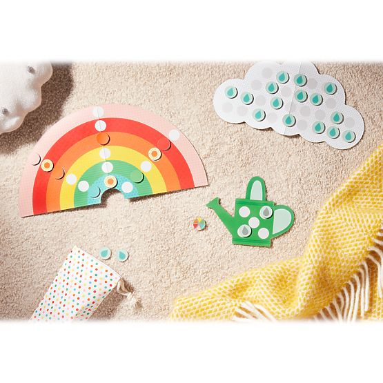 Petit Collage Kooperatives Spiel Rain, rain, rainbow