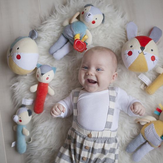 Petit Collage Pfeifender Teddybärrassel