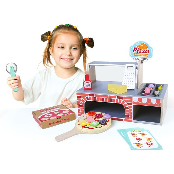 Pizzeria-Set aus Holz