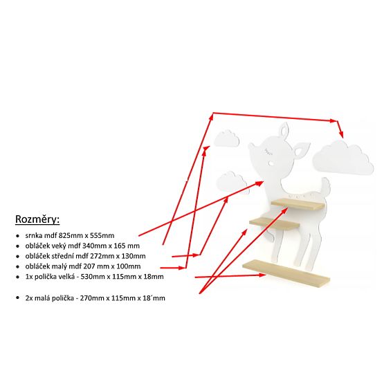 Ein Regal mit einem Hirsch