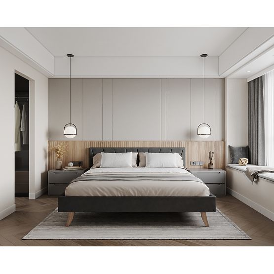 Polsterbett HEAVEN 120 x 200 cm - Grau