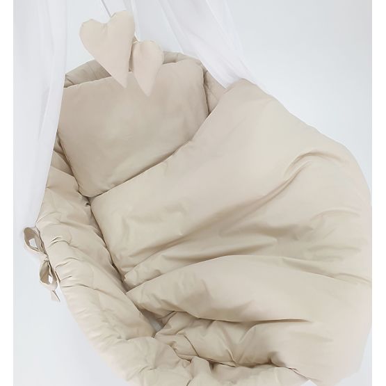 Weidenkörbchen mit Baumwollausstattung für Babys - Beige