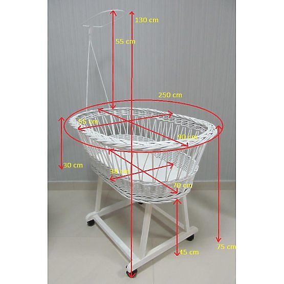 Weidenkörbchen mit Baumwollausstattung für Babys - Beige