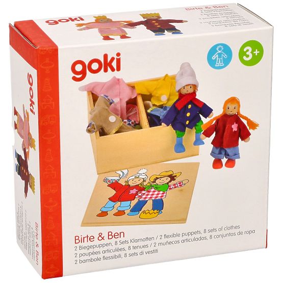 Holzpuppen anziehen