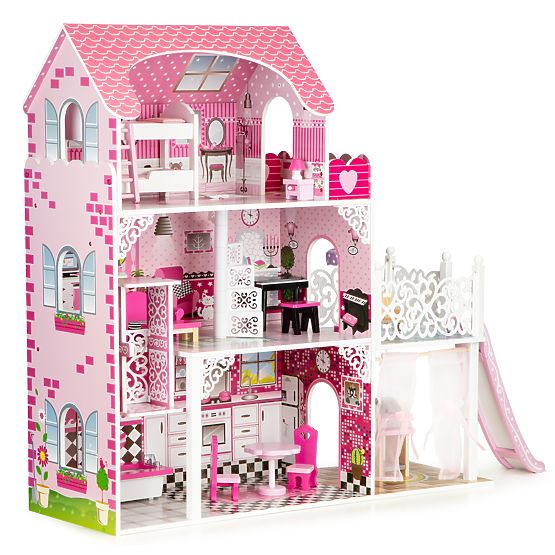 Puppenhaus aus Holz mit Victoria-Aufzug